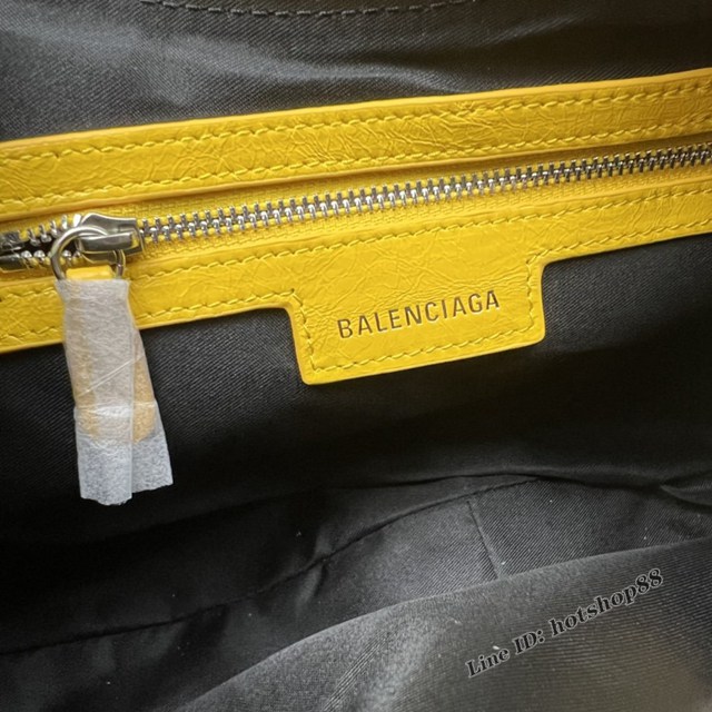 Balenciaga專櫃爆款Le Cagole半月牙腋下包餃子包 巴黎世家經典大號爆裂黑鱷金機車包 fyj1082